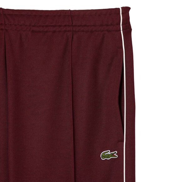 Lacoste Men's Tracksuit Pants Contrast Pinstripe Piping Elastic Waist Bordeaux - Picture 2 of 6